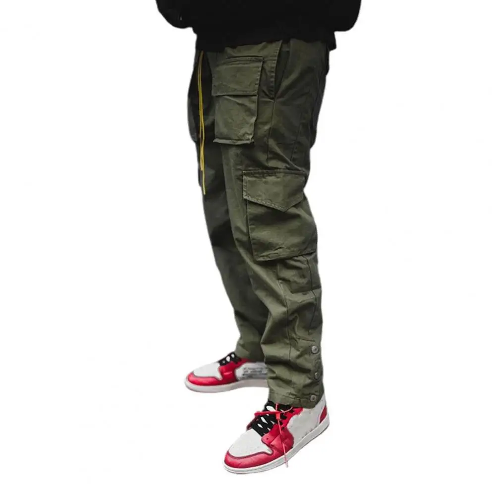 

Cargo Pants Multi-Pocket Skin Friendly Polyester Men Lightweight Work Pant Outdoor multi-pocket drawstring waistband Pants Men