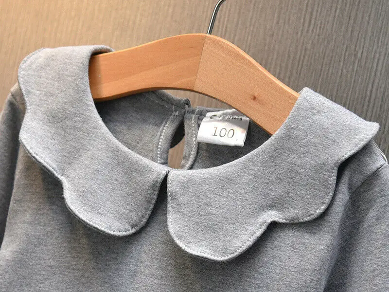 Блузка с длинными рукавами в стиле Питер Пэн для маленьких девочек 1-7 лет Топы