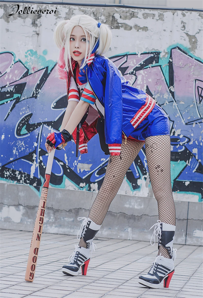 Женский костюм Harley Quinn самоубийцы из аниме на карнавал Хэллоуин косплей |
