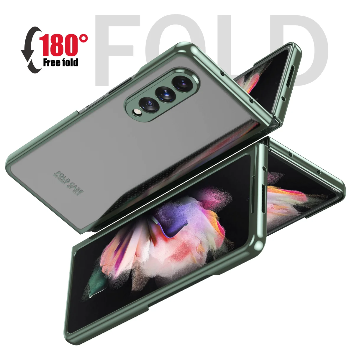 Luxury Hd Transparent Case For Samsung Galaxy Z Fold 3 5G 360 All Inclusive Electroplating Bumper Cases For Samsung Z Fold 3 W22