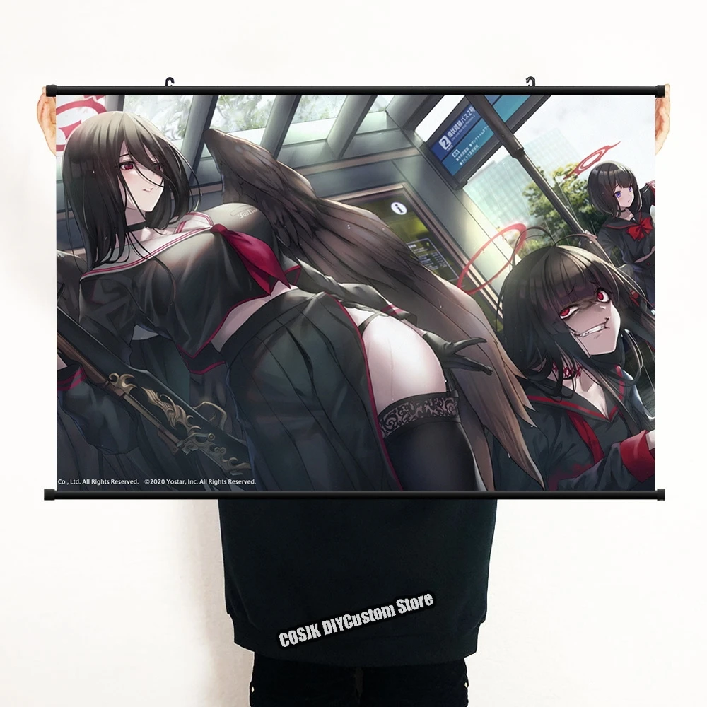 

Игровой синий архив, Постер Hanekawa Hasumi, настенный свиток, домашний декор, HD живопись, настенный столб, украшение для гостиной, коллекционное ис...