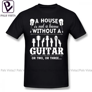Футболка с изображением гитары домик не дома без гитары, двух или трех футболок, футболка с коротким рукавом 5x, милая модная мужская футболка