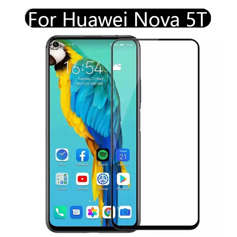 Закаленное стекло с полным покрытием для Huawei nova 5T 9H Высококачественная
