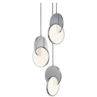 Minimal Nordic creative metal restaurant chandelier Post-modern living room staircase bedroom bedside combination cha | Лампы и