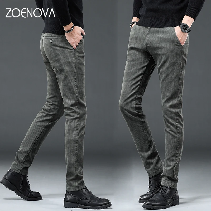 

2021 мужские зимние брюки, мужские Стрейчевые повседневные облегающие хлопковые стандартные рабочие брюки для мужчин, деловые классические ...