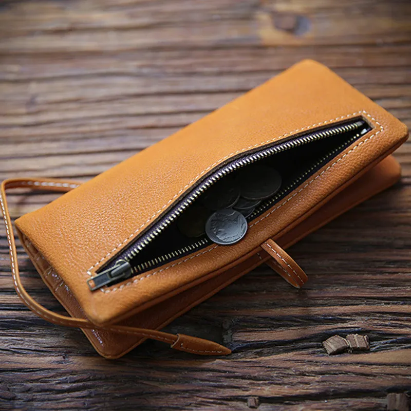 LEACOOL мужской кошелек из натуральной воловьей кожи длинный Стильный винтажный