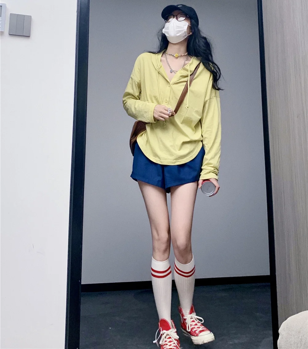 Футболка женская с капюшоном и длинным рукавом для защиты от солнца | Женская