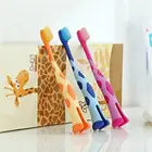 Детские зубные щетки с милым жирафом, Мягкая зубная щетка с подставкой, уход за зубами и полостью рта