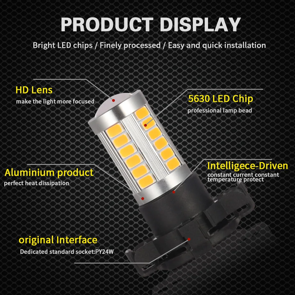 KAFOLEE ксеноновые белые желтые Золото без ошибок PY24W 5200S 106 SMD светодиодный для Audi BMW