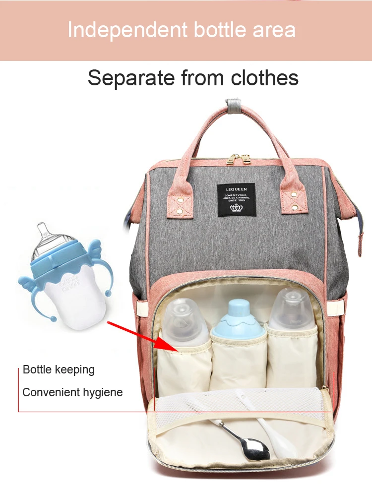LEQUEEN USB Diaper Bag Mummy Multi-function Waterproof Outdoor Travel Bags for Daddy with Stroller Hook Water Cup | Мать и ребенок
