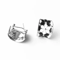 ajojewel luxury enamel flower stud earrings black pink white colors fashion womens earrings wholesale high quality gift