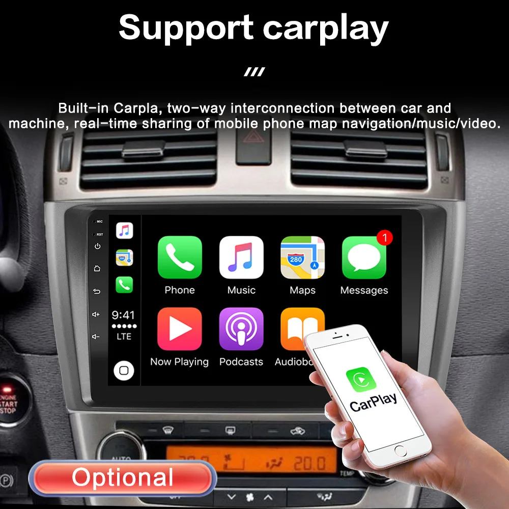 DSP 4 G Android 10 автомобильная навигация Радио Мультимедийный видеоплеер для Toyota Avensis