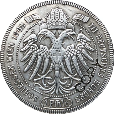 1868 австрия 1 Feinthaler копия монет 33 5 мм | Дом и сад