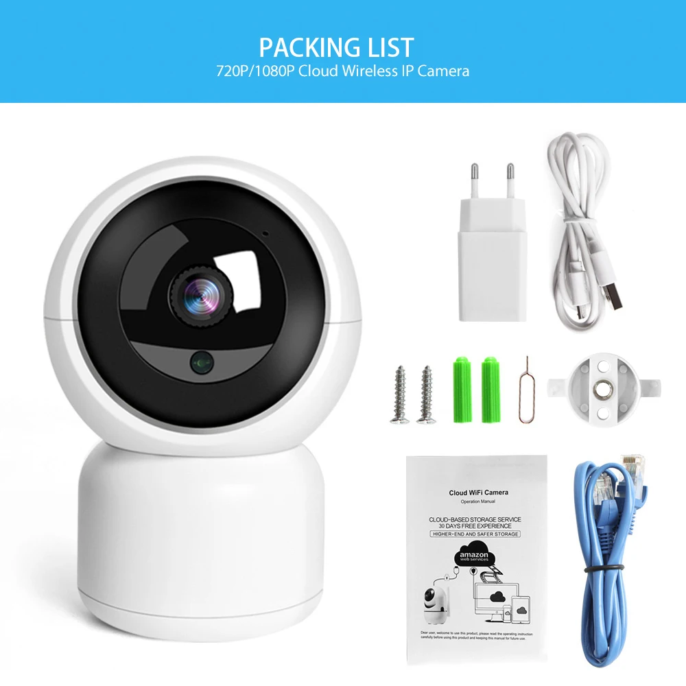 

Auto Tracking Camera Wireless Cloud Storage IP Camera 1080P Home Security IR Night Vision Baby Monitor Wifi Camera