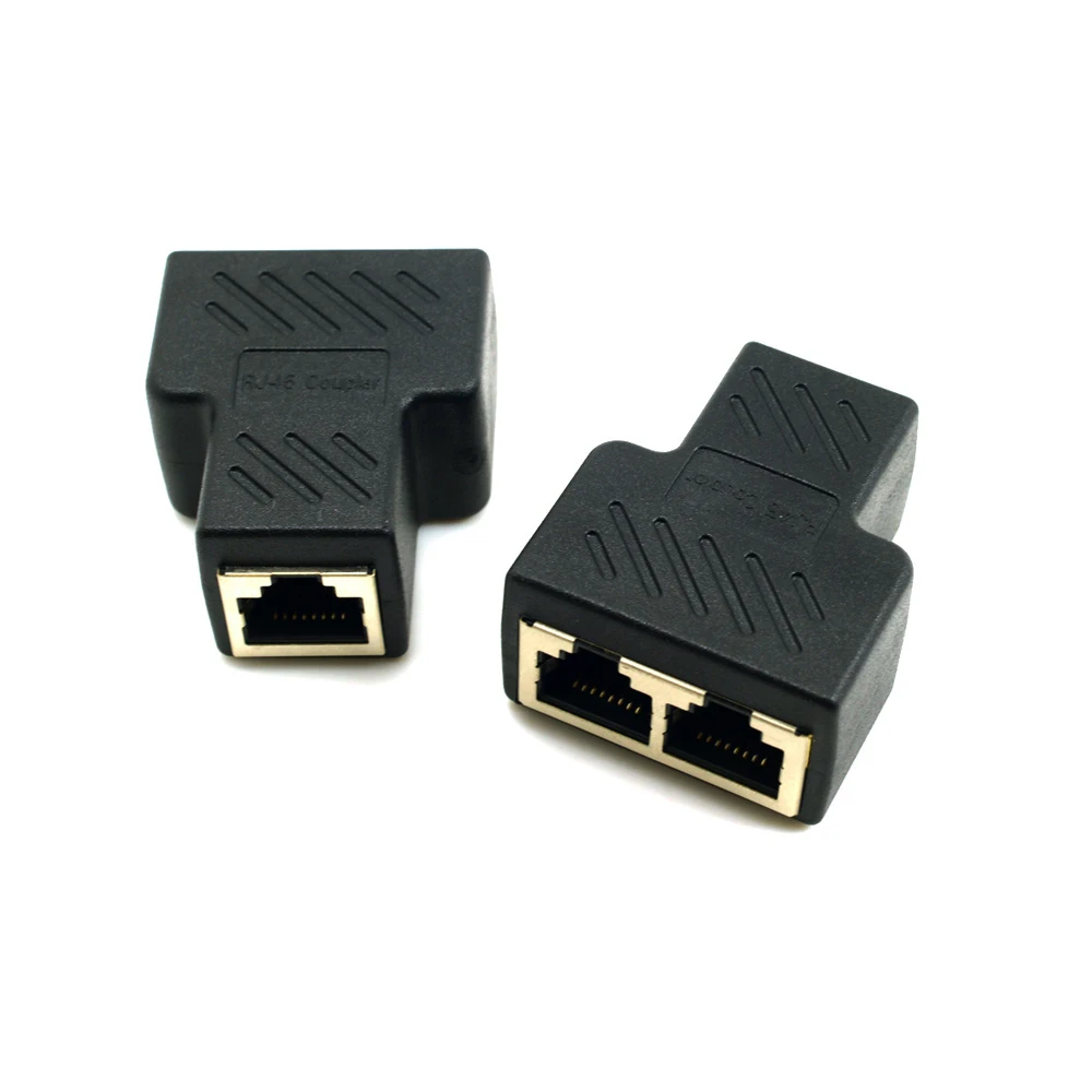 

1pc STP UTP Cat6 RJ45 8P8C Plug To Dual RJ45 Splitter Network Ethernet Adapter