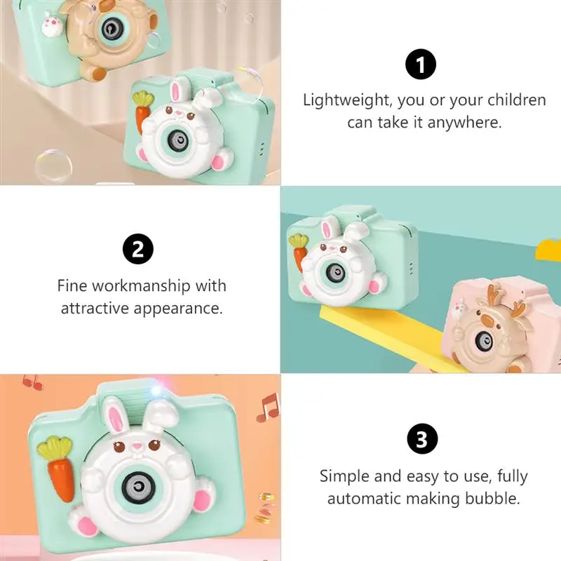 

1 Set Cartoon Bubble Blower Fully Automatic Bubble Camera Machine No Battery
