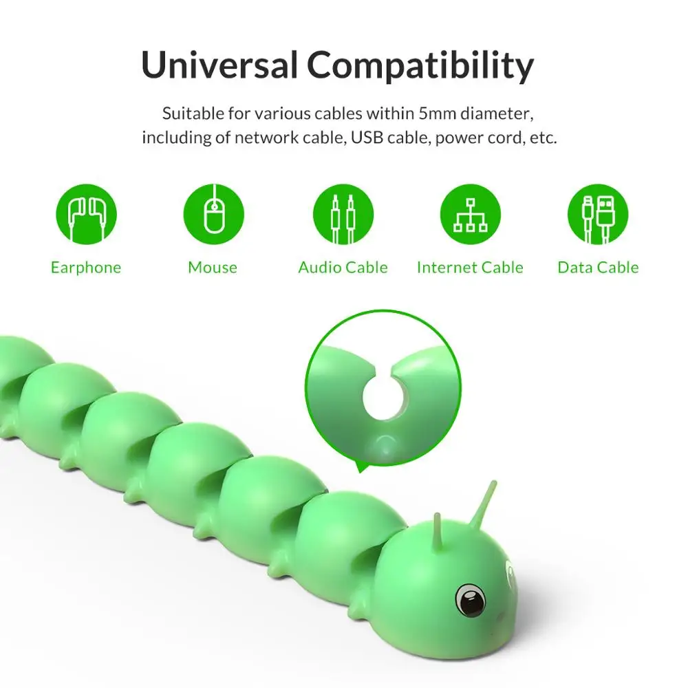 ORICO USB намотка кабеля в форме насекомого силиконовый Органайзер настольный
