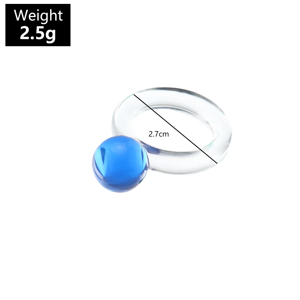 

New Trendy Korean Transparent Resin Acrylic Crystal Irregular Geometry Simple Rings for Women Party Wedding Jewelry Accessories