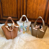 2021 new bag baocai basket handbag first layer cowhide hand bag bucket bag luxury handbags women bags designer
