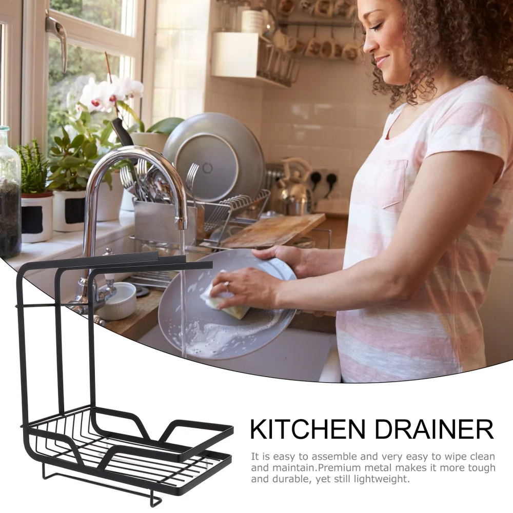 

1pc Sponge Soap Holder Kitchen Drainer Cloth Storage Rack Desktop Shelf