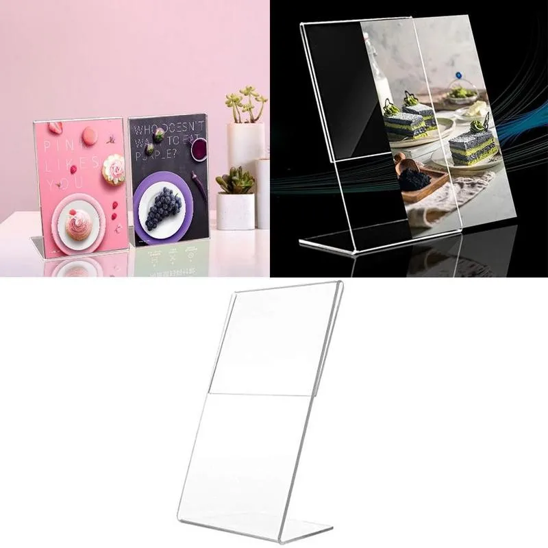 

Acrylic Clear Card Holder Stand A6 Sign Label Frame Display Shelf Desk Holder 10*15cm Card Business Storage Paper Card Hold N9Y7