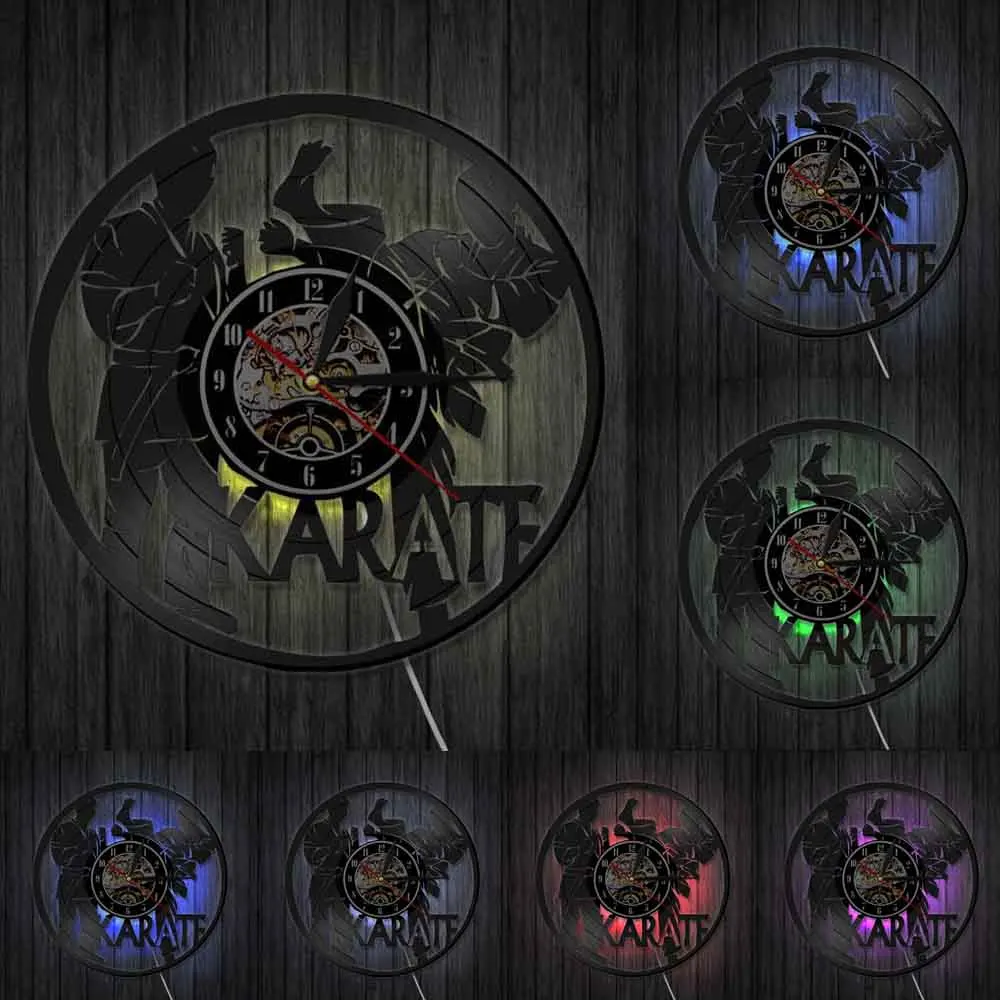 Виниловые настенные часы для международного каратэ винтажные боев спорта