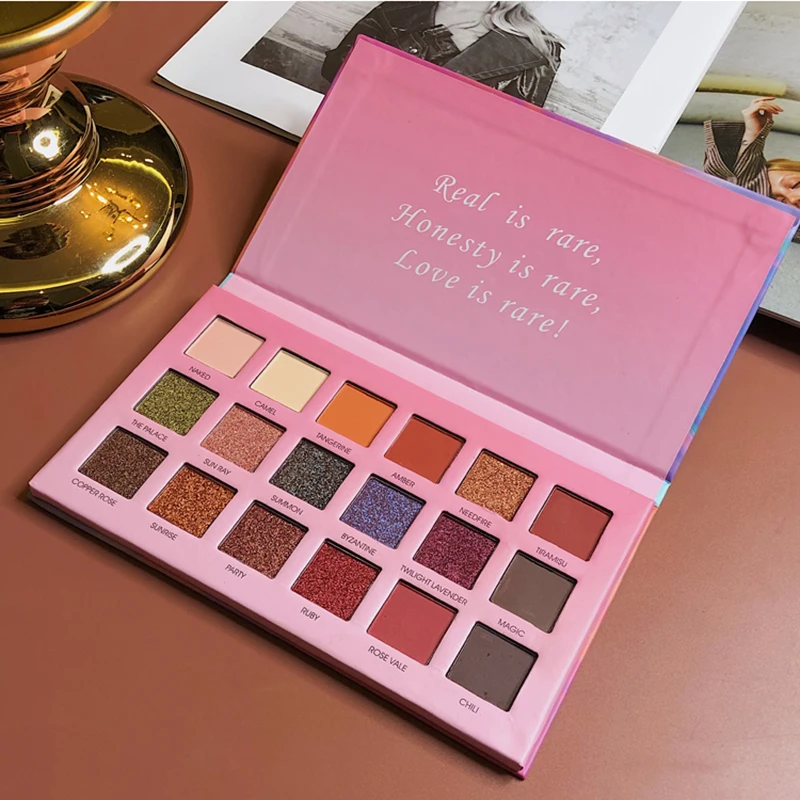 Палетка водостойких нюдовых теней для век перламутровый макияж 18 цветов |