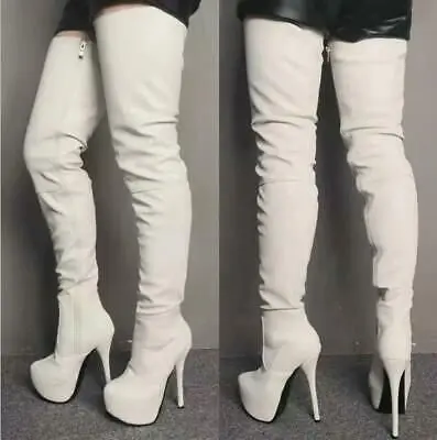 

2020 pure color cattle pattern sexy water platform over the knee fashion high boots