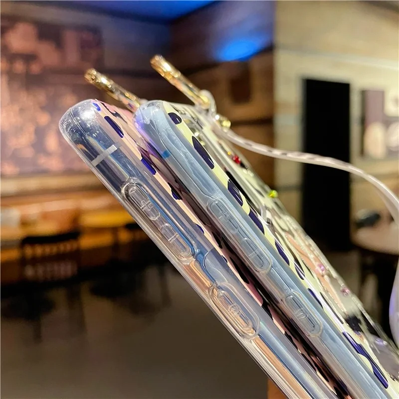 leopard mickey minnie mobile phone case for samsung s21fe for iphone wristband bracket flash diamond protective shell free global shipping