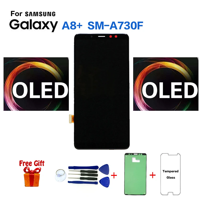 OLED дисплей для Samsung A8 + A730 сменный ЖК экран модуль дисплея SM A730F|Экраны мобильных