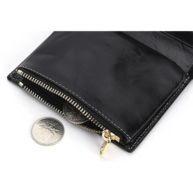 New Arrivals Genuine Leather Short Style Woman Zipper Purse For Ladies Large Capacity Women Wallet  Hot Brand Female Wallets