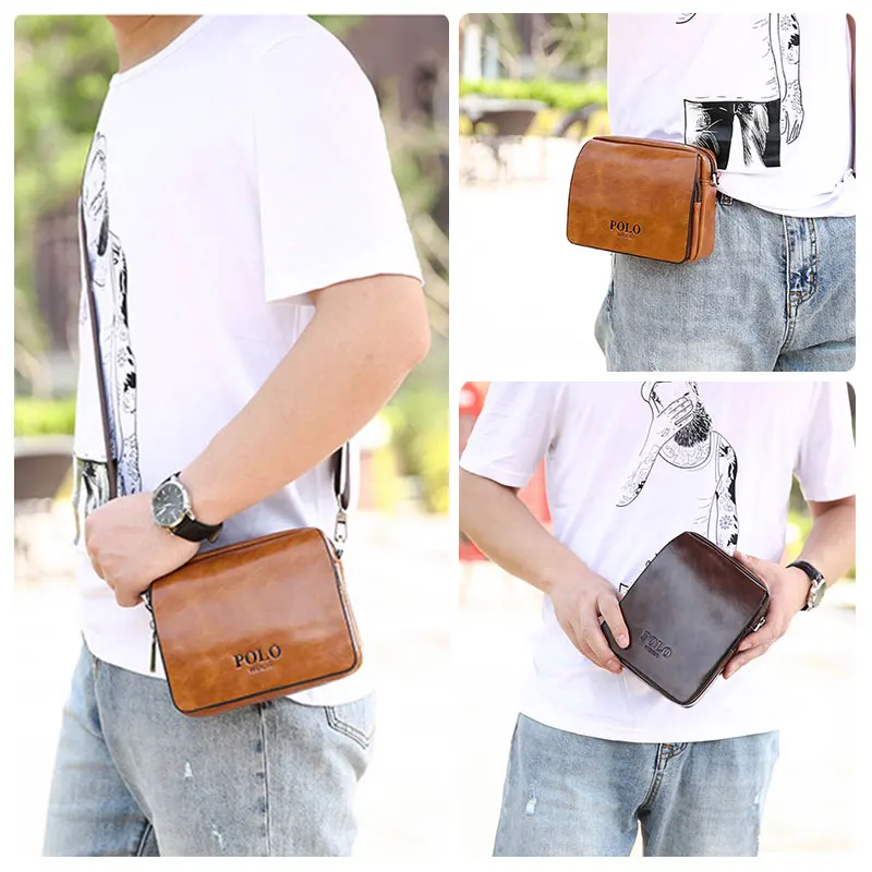 

Man Shoulder Bags Business Messenger Bag for Phone Male Long Money Wallet Leather Waist Pouch Men Waterproof Purse Sling Pocket