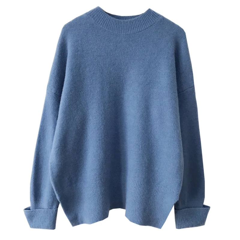 

Control make languid is lazy soft waxy soft spread out the fork autumn winter sets loose bottom high collar knitting a sweater