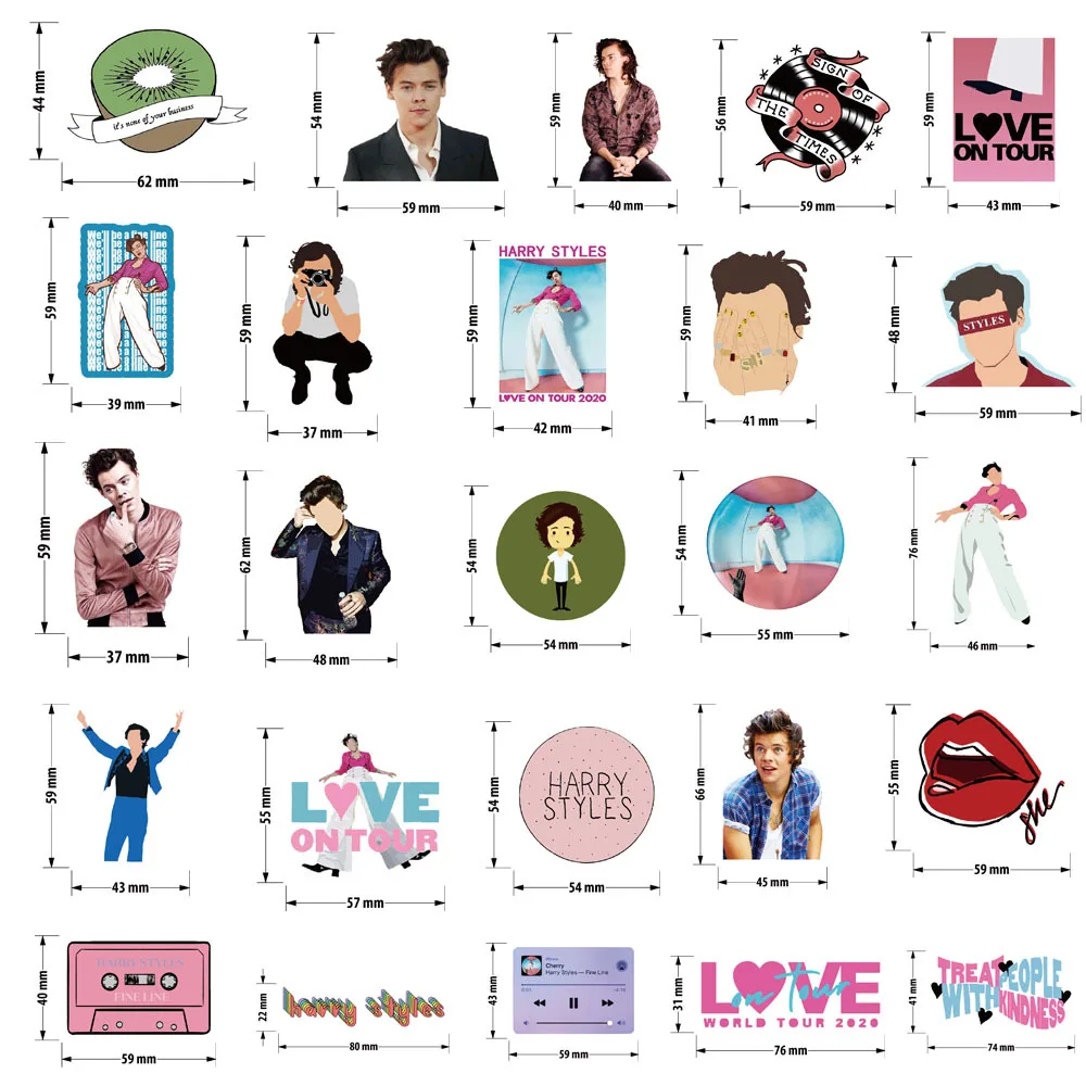 

50/100PCS British Singer Harry Style Graffiti Sticker Suitcase Laptop Helmet Skateboard Waterproof Vinyl Decal Sticker Toy