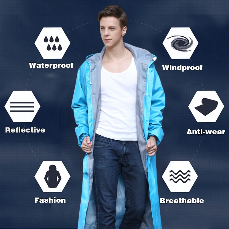 Женский/мужской непромокаемый плащ пончо Rainfreem однослойное непромокаемое для