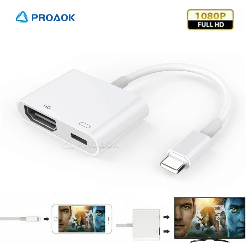 

Переходник Lightning/HDMI для iPhone 13, 12, 11, X, 7, 8, iPad, iPod, поддержка мобильный телефон