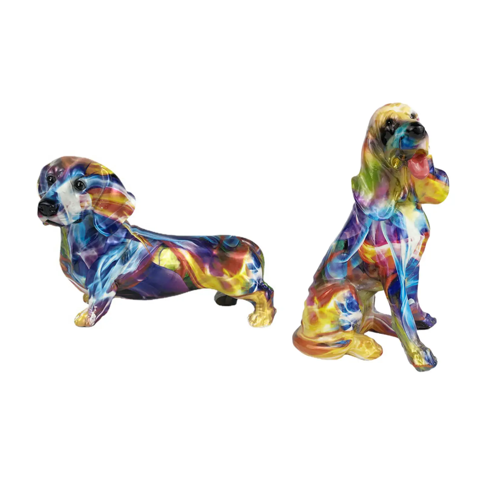 

Статуэтка такса с граффити, Статуэтка из смолы для спальни, домашний подарок, поделки, украшение