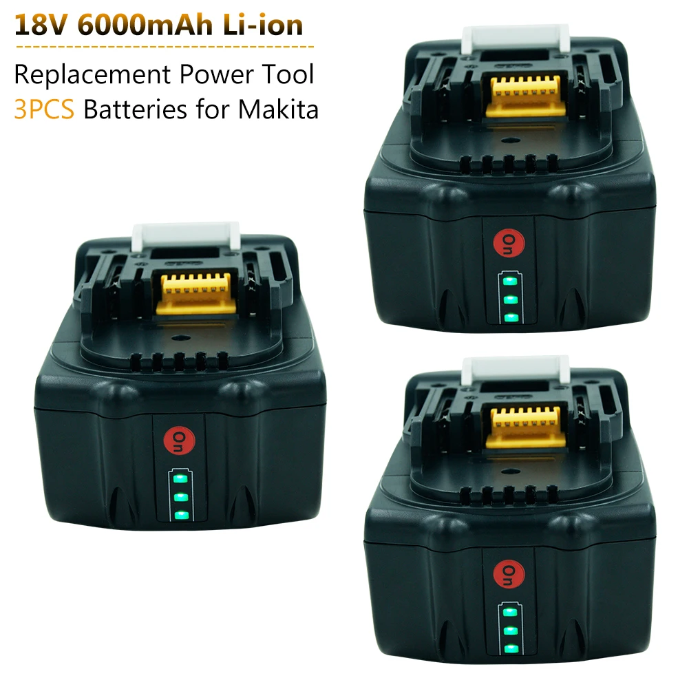 3 шт. сменный литиево ионный аккумулятор BL1860 BL1860B для Makita 18 в 6000 мАч BL1830 BL1850 LXT400