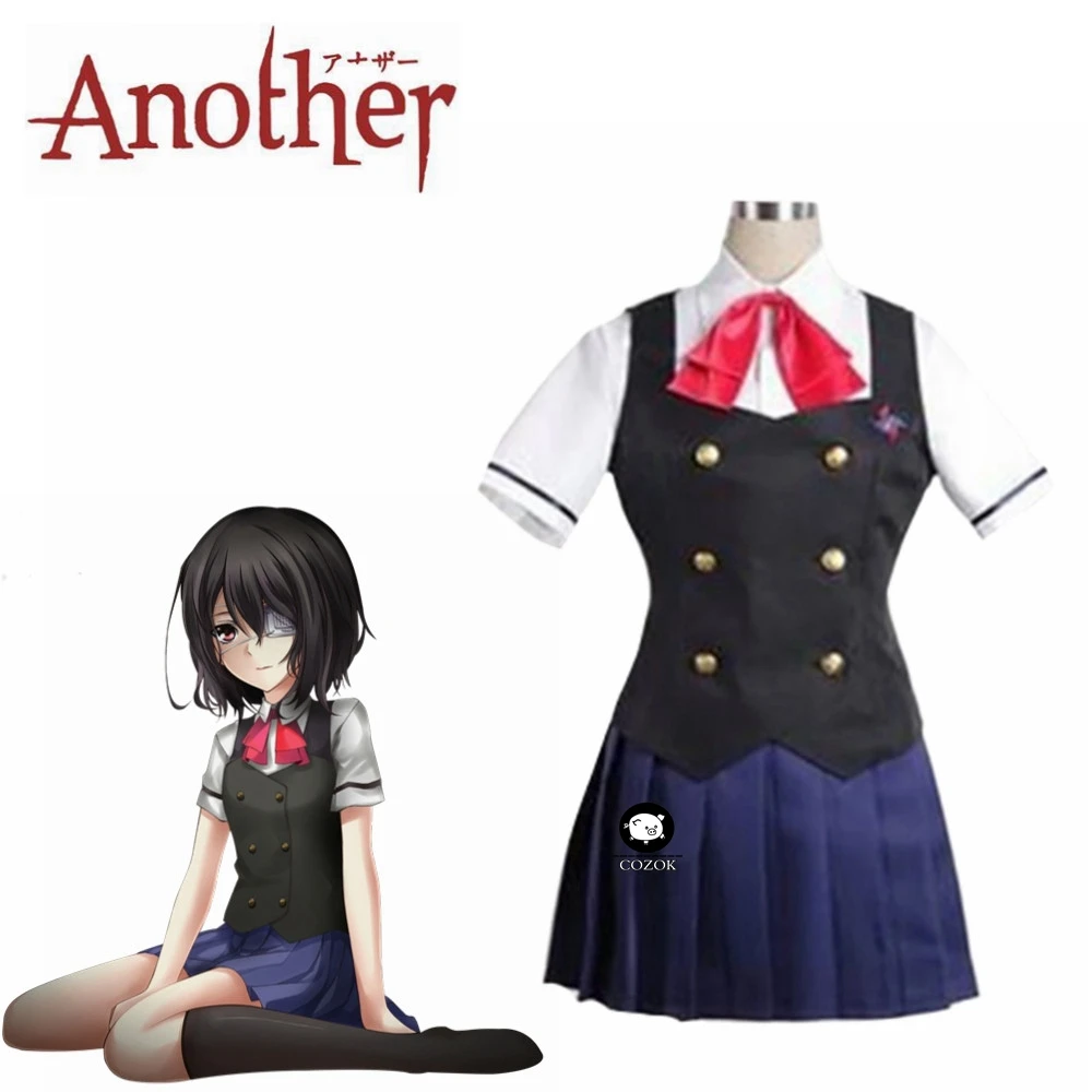 

Another Misaki Mei Akazawa Izumi Costume Anime Women Girls School JK Uniform Skirt Halloween Short Sleeve Dress