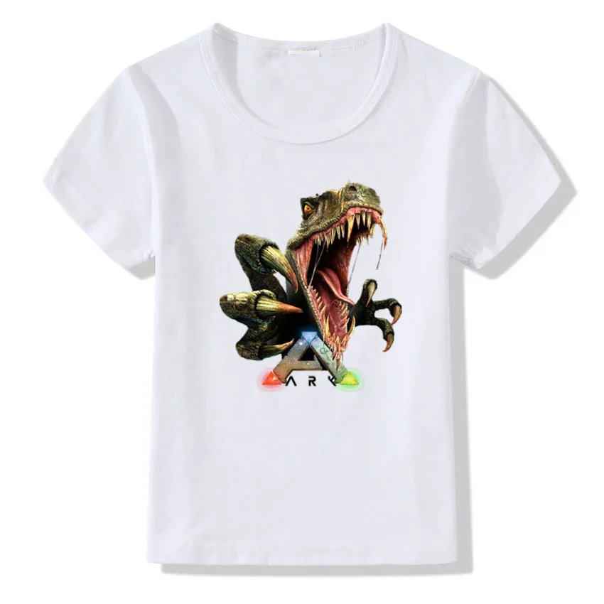 Футболка для детей крутая длинная футболка из Конга белая с круглым вырезом