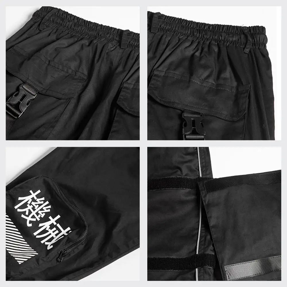 

11 BYBB'S DARK Hip Hop Streetwear Joggers Trousers Mens 2020 2IN1 Detachable Overalls Shorts Black Big Pocket Cargo Pants Male