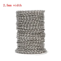 5 meters stainless steel 2 5mm width polished rolo curb link chains for diy jewelry necklaces making high quality