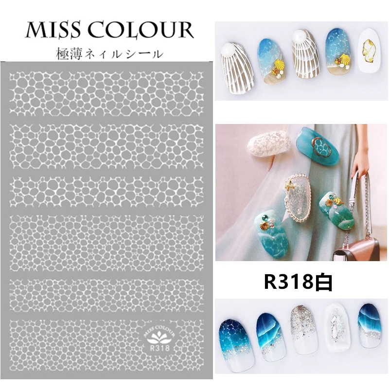 SUPER THIN SELF ADHENSIVE 3D NAIL ART SLIDER STICKER BUBBLE STONE MARBLE TEXTURE PATTERN R318-319 | Красота и здоровье