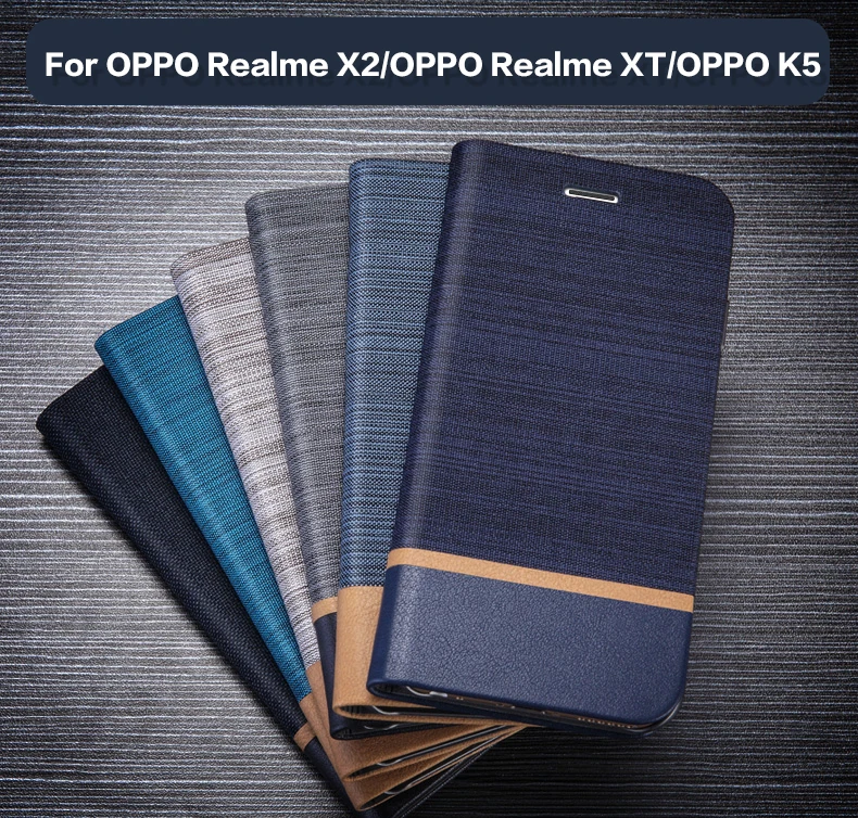 Чехол-бумажник из искусственной кожи для OPPO Realme X2 деловой чехол телефона XT/OPPO K5