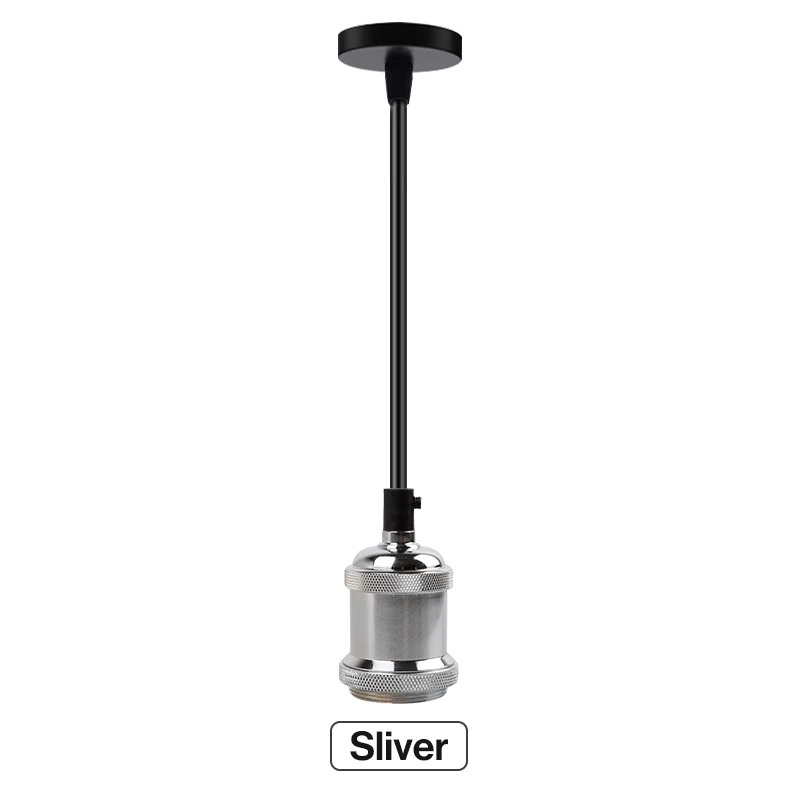 Sliver Set KARWEN винтажный держатель лампы edison E27 винтовая лампа база 110 В 220 В алюминиевая световая розетка промышленная Ретро фурнитура держатель лампы подвесной светильник - Цвет: Sliver Set