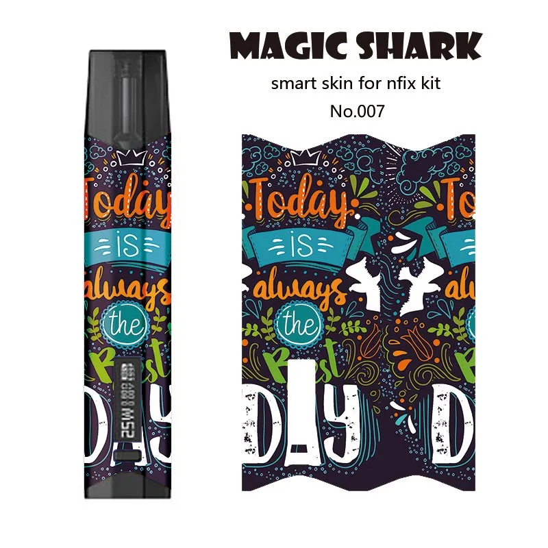 Наклейка Magic Shark 2021 для Smok Nfix Wood Leaf Ventta Skull Devil кожаная лента Vape Pod не выцветает |