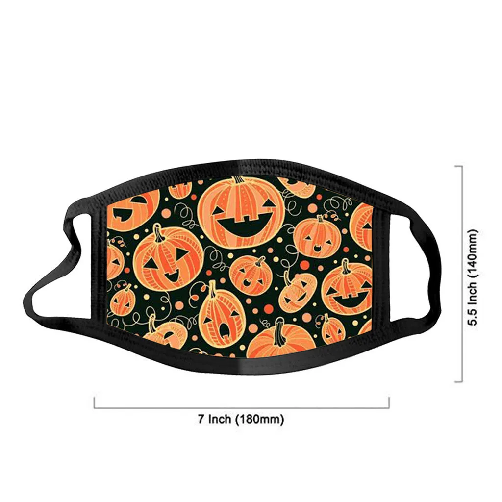 

Unisex Halloween Print Reusable Protective Washable Face Mouth Cover Mscara mascarilla lentejuelas face coverings