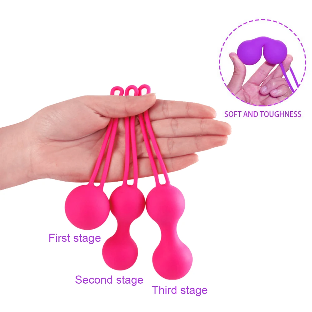 3pcs/Lot Silicone Kegel Balls Smart Ben Wa Ball Vaginal Tighten Exercise Muscle Trainer Massage Vibrator |