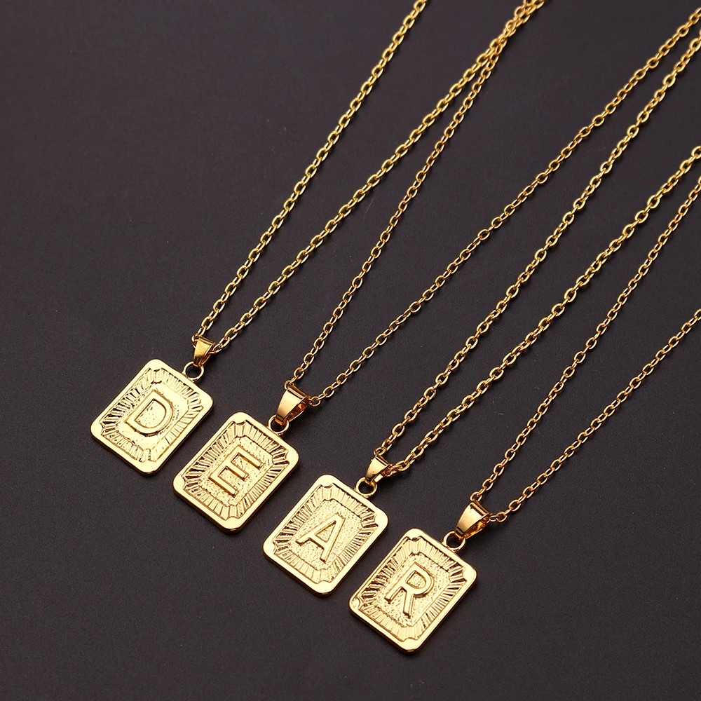 Маленькое золотое ожерелье с буквой маленькое унисекс очаровательное надписью