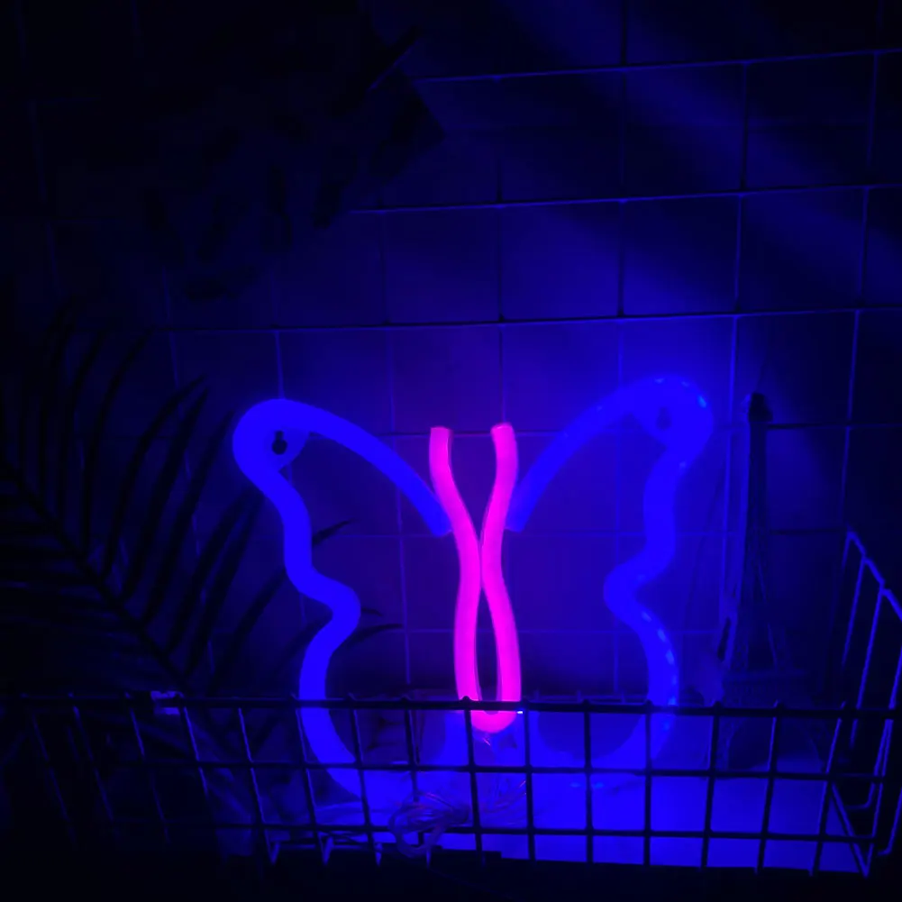 

Neon Light Signs Animal Styling Neon Wall Decoration LED Lamp Hanging Soft Night Light Pink White/Blue Wall Neon Light
